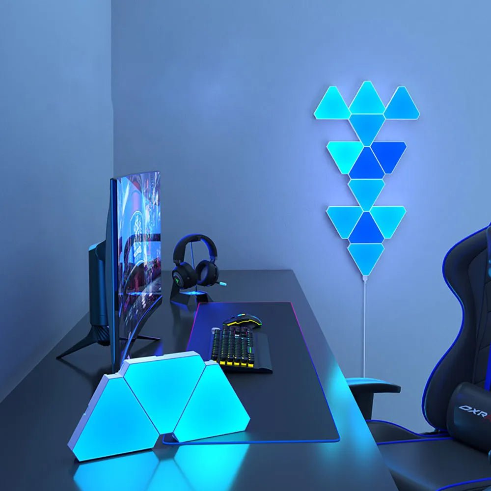 LED Triangular Quantum Lamp RGB Wall Light for Bedroom, Bedside, and Office Decoration