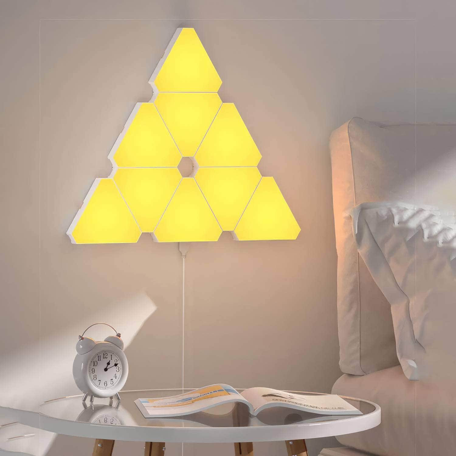 LED Triangular Quantum Lamp RGB Wall Light for Bedroom, Bedside, and Office Decoration