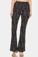 Leggings Depot Striped High Waist Flare Pants Stripe / S