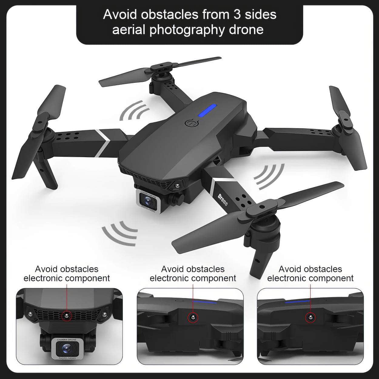 Lenovo E88Pro Drone 4K with Dual HD Camera - Foldable RC Helicopter - WIFI FPV