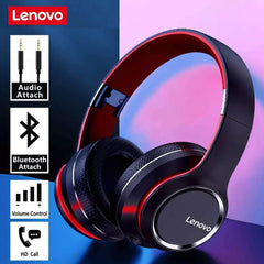 Lenovo HD200 Bluetooth Earphones - Over-ear Foldable Wireless Headphones with Noise Cancellation, HIFI Stereo, Gaming Headset HD200 Black