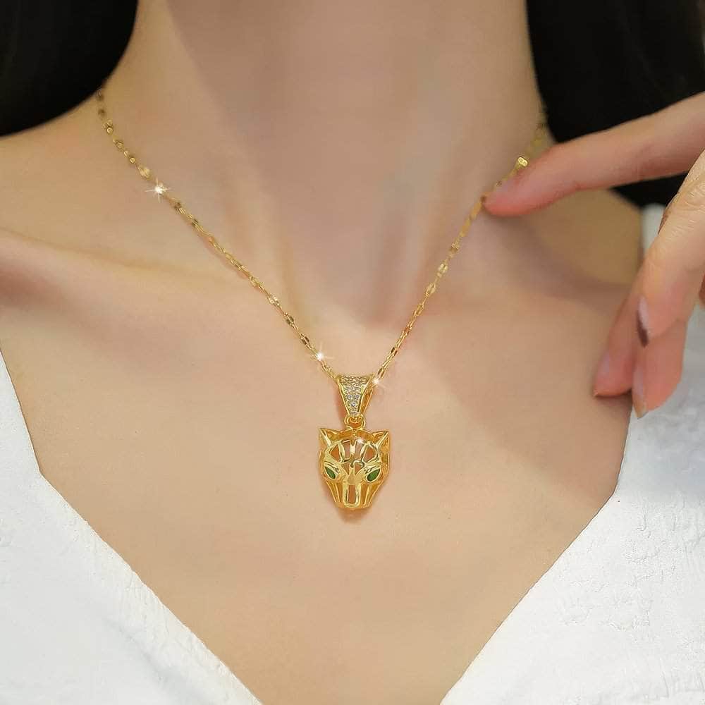 Leopard Head Pendant Necklace Clavicle Chain Jewelry N2147