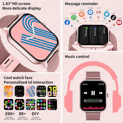 LIGE Fashion Smart Watch: Bluetooth Call, Blood Pressure Monitor, Custom Dial, Waterproof