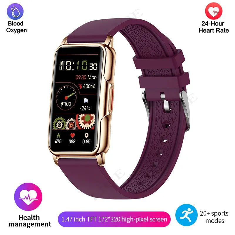 LIGE Fashion Smart Watch: Men and Women Sports Fitness Tracker, Lady IP67 Waterproof Smart Bracelet, Smartwatch for Huawei Xiaomi Phone Silicone Purple / Fashion Smartwatch