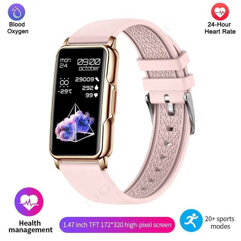 LIGE Fashion Smart Watch: Sports Fitness Tracker, IP67 Waterproof Silicone Pink / Fashion Smartwatch