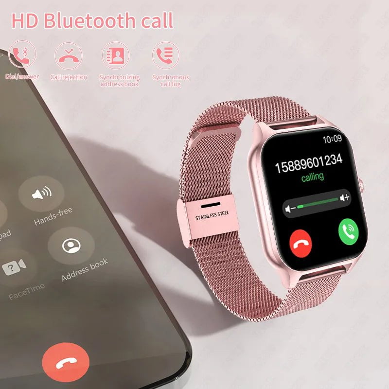 LIGE Fashion Smart Watch: Women Bluetooth Call, Blood Pressure Monitor, DIY Custom Dial, Sport Bracelet, Waterproof - Smartwatch for Men