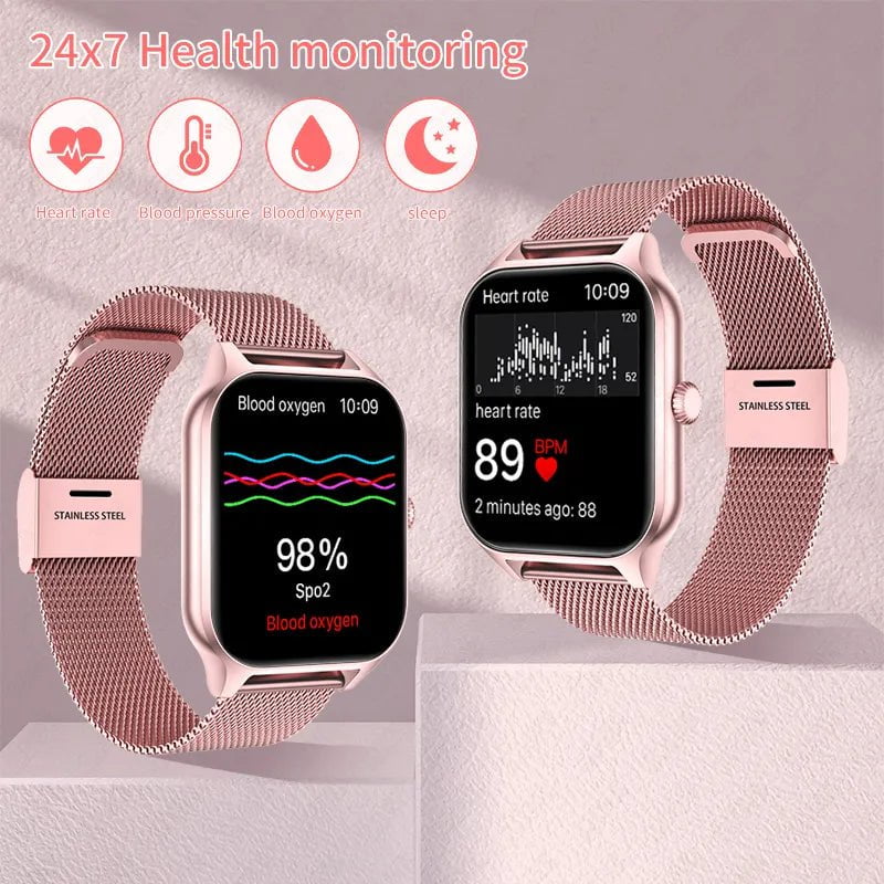 LIGE Fashion Smart Watch: Women Bluetooth Call, Blood Pressure Monitor, DIY Custom Dial, Sport Bracelet, Waterproof - Smartwatch for Men