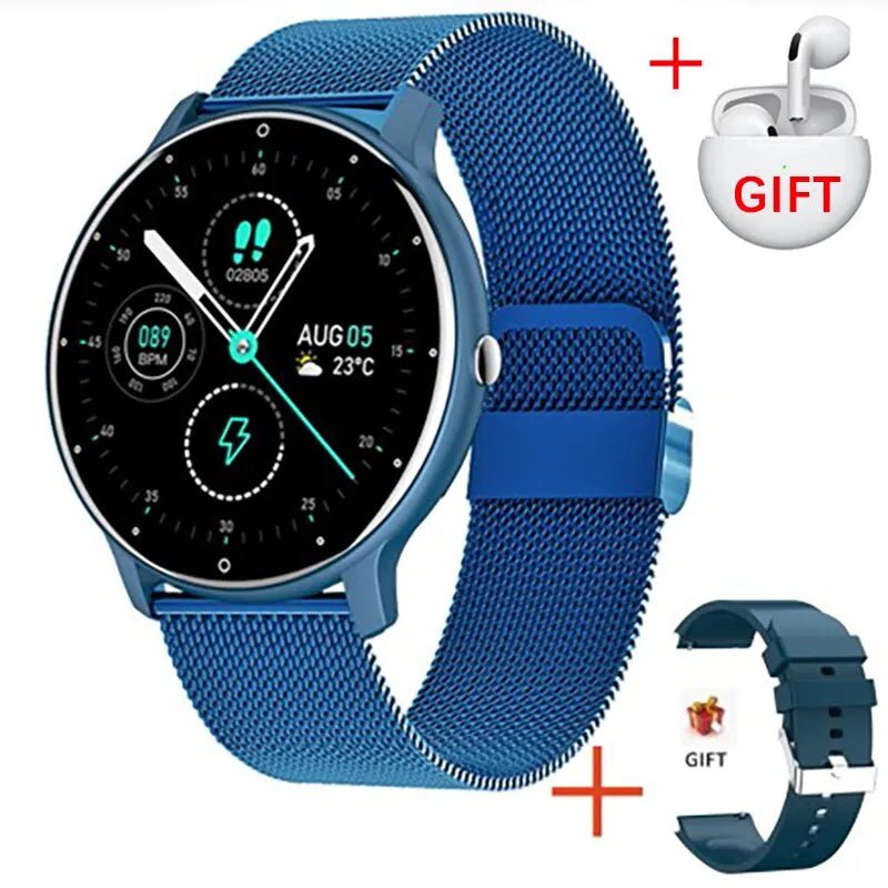 LIGE New Smart Watch Blue Mesh Belt