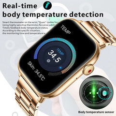 LIGE New Smartwatch - Body Temperature Sports Fitness Watches, Waterproof, Bluetooth Call, Digital Smartwatch for Men and Women