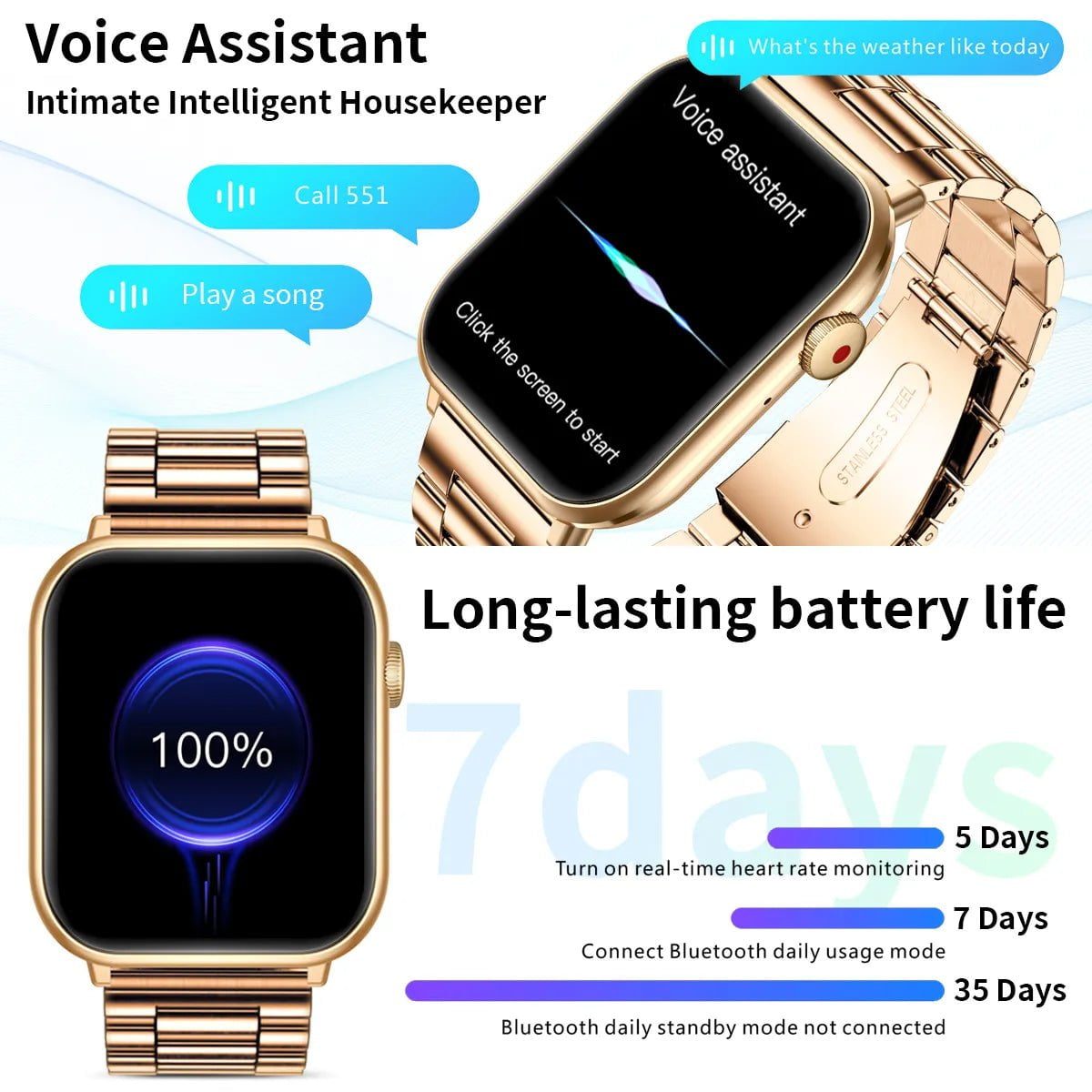 LIGE New Smartwatch - Body Temperature Sports Fitness Watches, Waterproof, Bluetooth Call, Digital Smartwatch for Men and Women