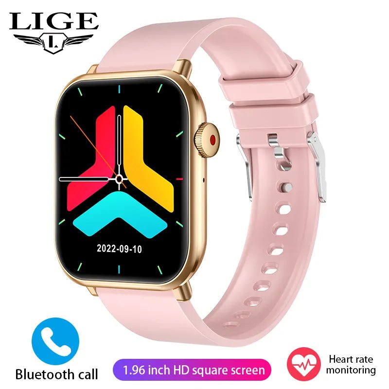 LIGE New Smartwatch silicone pink / Voice Assistant