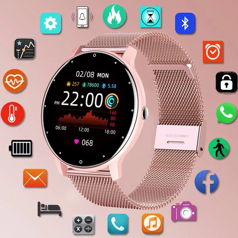 LIGE Smart Watch Ladies - Full Touch Screen, Sports Fitness