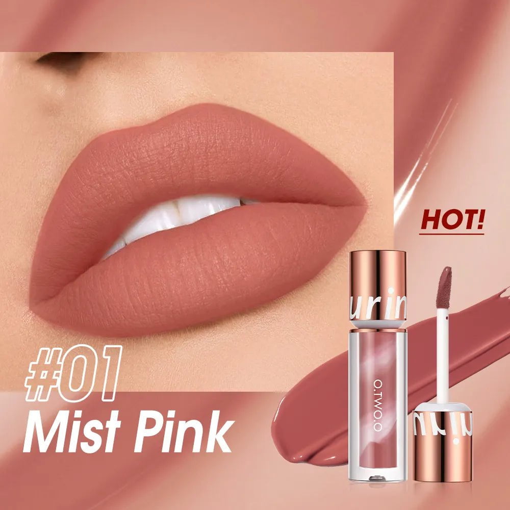Lipstick: Waterproof Velvet, Non-stick Cup, 8 Colors Lip Tint, Matte Long Lasting - Sexy Red Liquid Lip Stick 01 Mist Pink / CHINA