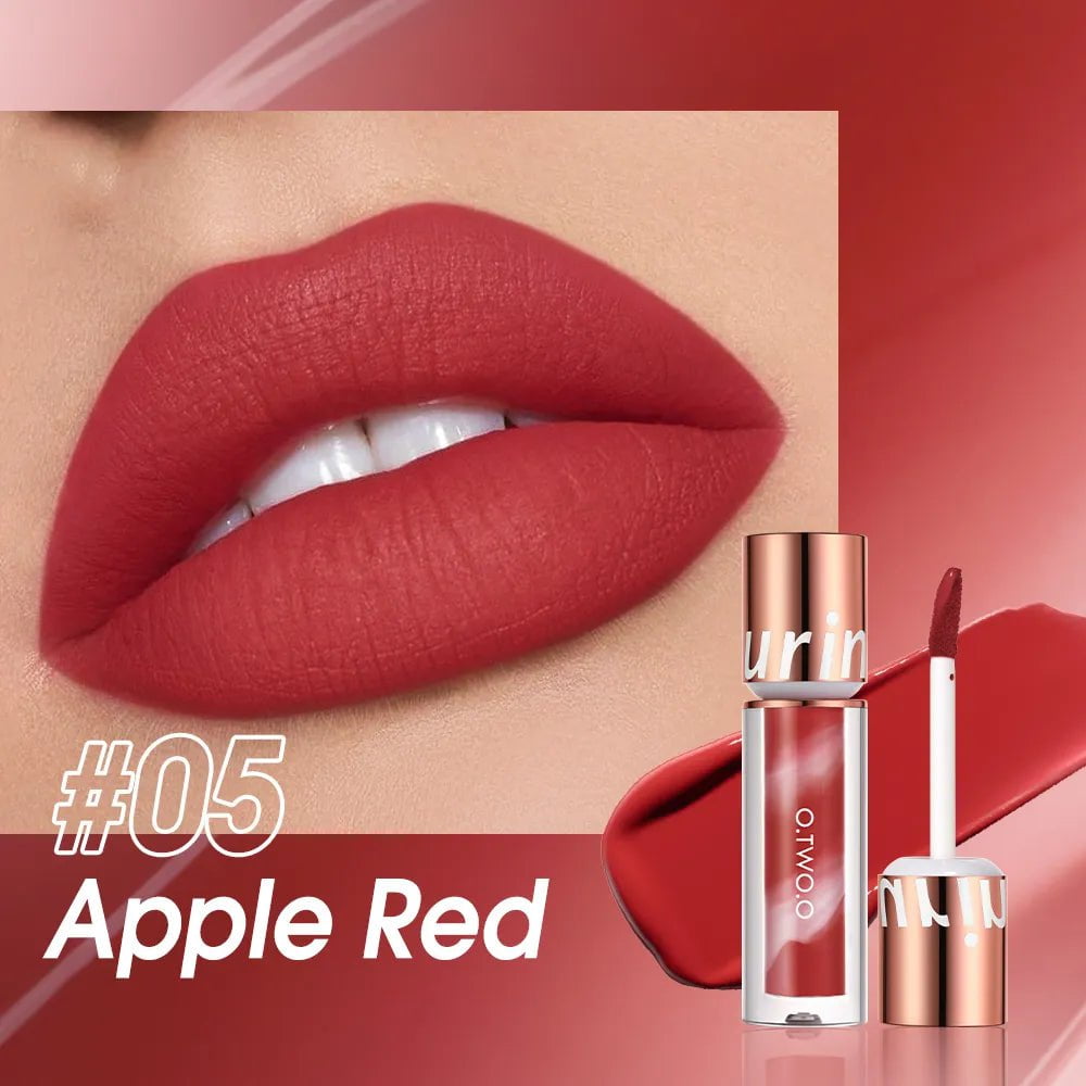 Lipstick: Waterproof Velvet, Non-stick Cup, 8 Colors Lip Tint, Matte Long Lasting - Sexy Red Liquid Lip Stick 05 Apple Red / CHINA