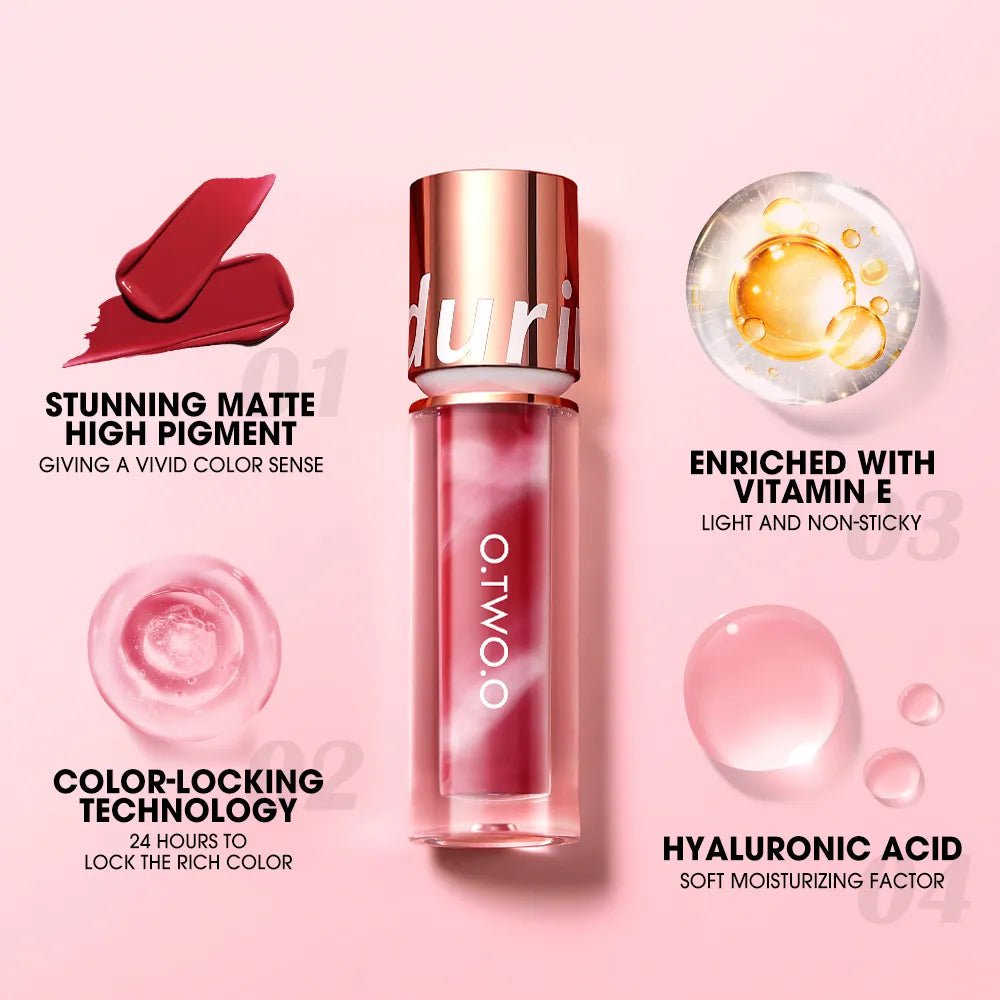 Lipstick: Waterproof Velvet, Non-stick Cup, 8 Colors Lip Tint, Matte Long Lasting - Sexy Red Liquid Lip Stick