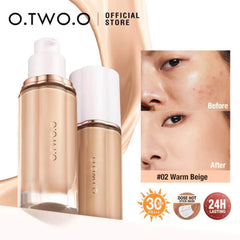 Liquid Foundation: 30ml, High Coverage, Sunscreen SPF30, Waterproof Concealer - Makeup Base