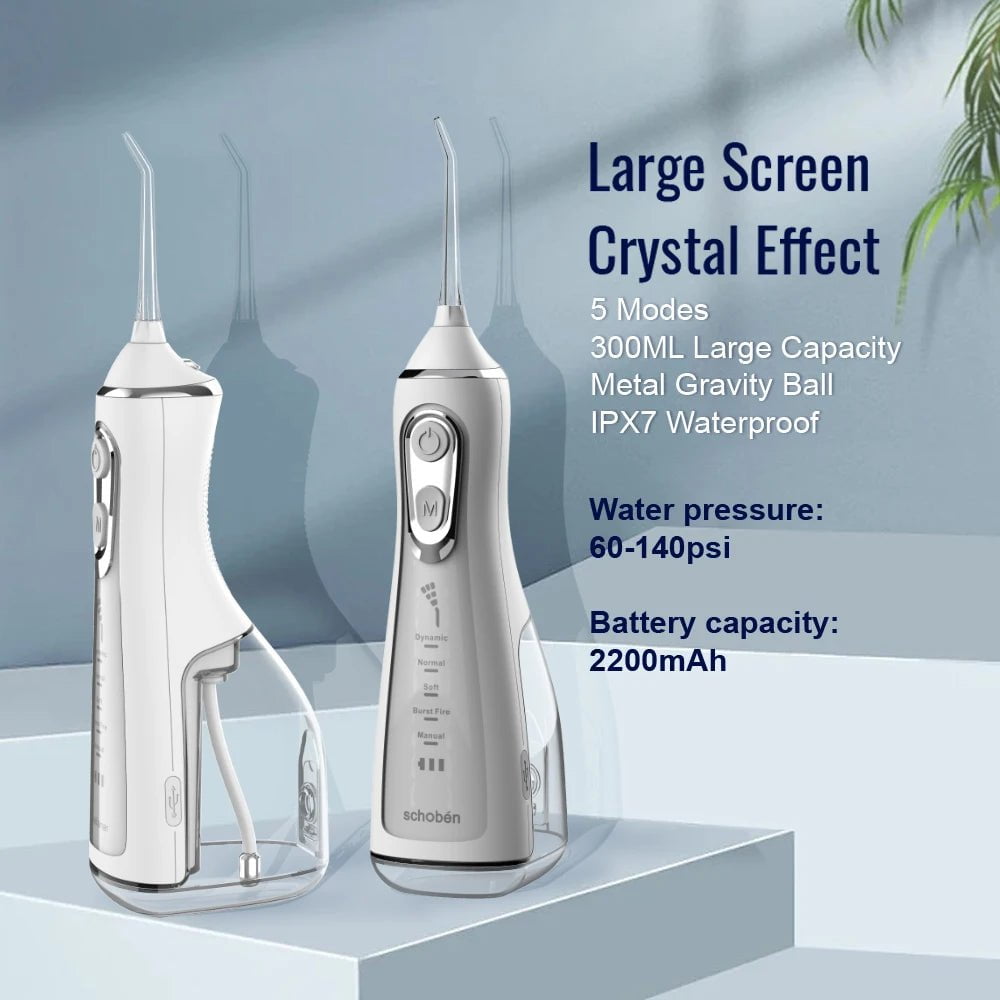 LISM Oral Irrigator and Tooth Scaler - 5-Speed Water Flosser, Portable Dental Water Jet, 350ML, IPX6 Waterproof Teeth Cleaner