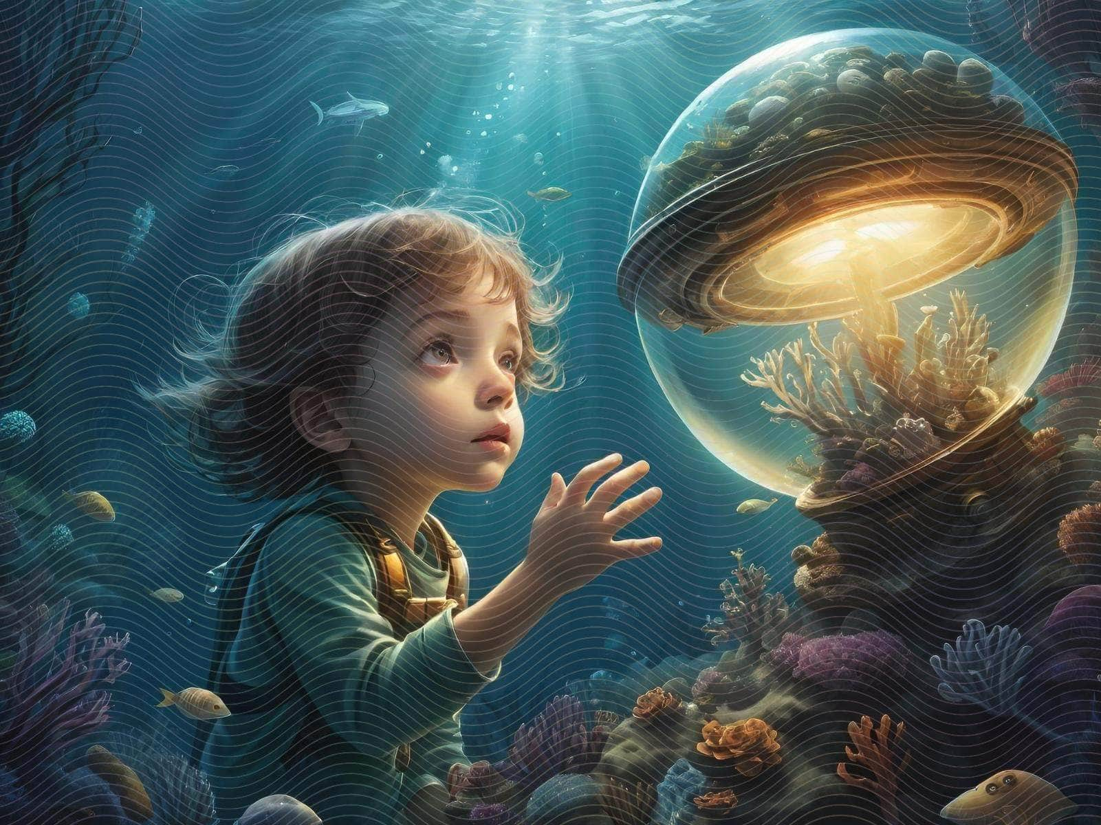 Little Boy Underwater Adventure