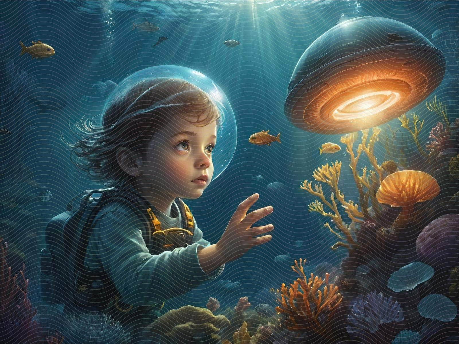 Little Boy Underwater Adventure