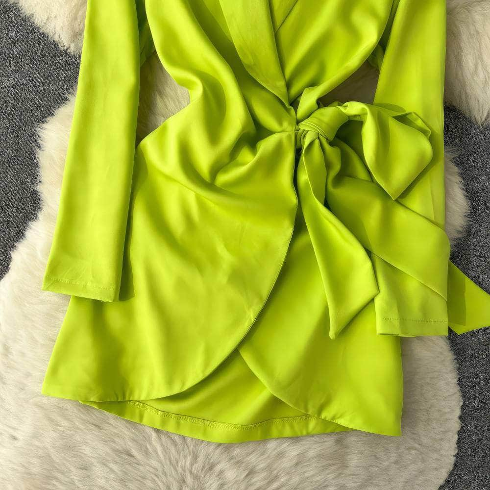 Long Sleeves Wrap Blazer Dress