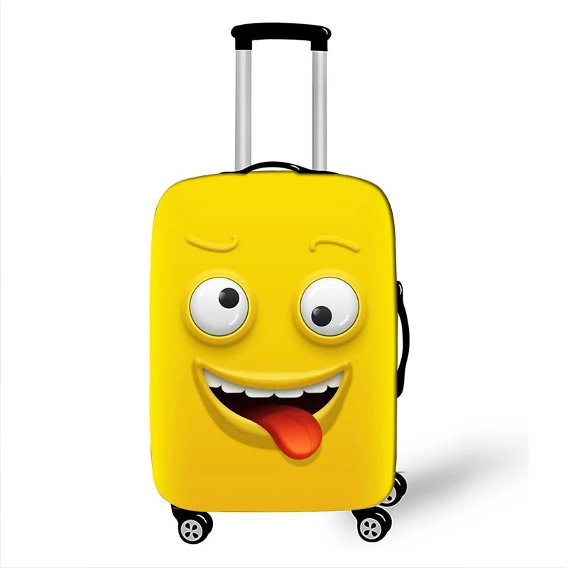 Luggage Cover Funny Expression Print Protective Sheath Travel Suitcase Elastic Dust Cases Fit 18 - 32 Inches Baggage Accessorie pxtgaoguai26 / S