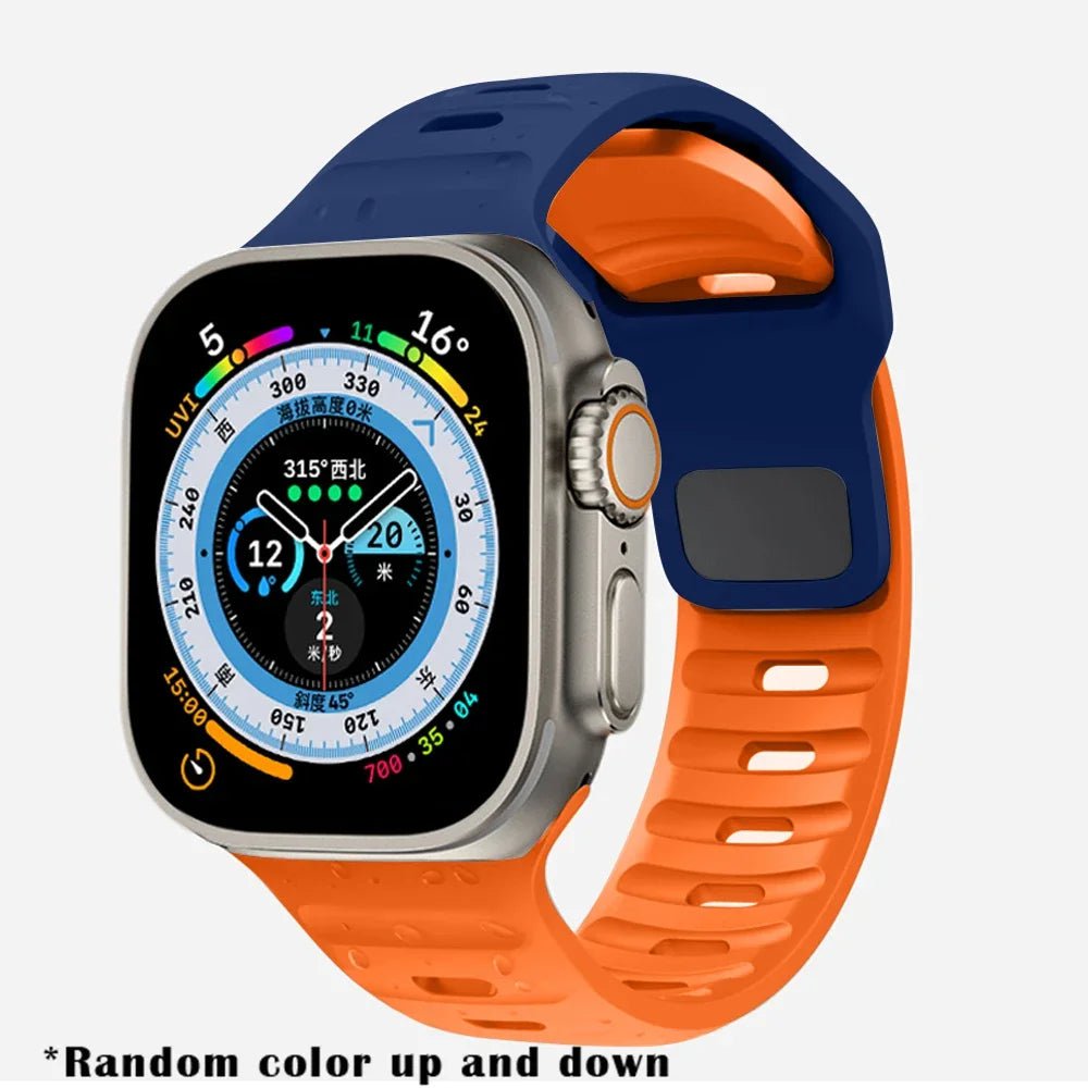 Luminous Silicone Band for Apple Watch - Compatible with iWatch Ultra/8/7/3/5/6/SE/4, Available in Various Sizes MU Orange / 42mm 44mm 45mm 49mm / CHINA