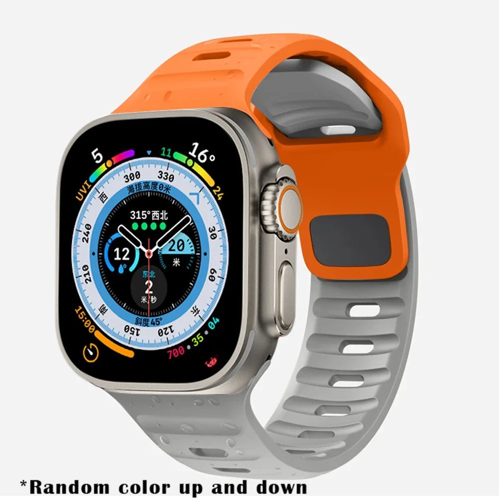 Luminous Silicone Band for Apple Watch - Compatible with iWatch Ultra/8/7/3/5/6/SE/4, Available in Various Sizes Orange Gray / 42mm 44mm 45mm 49mm / CHINA