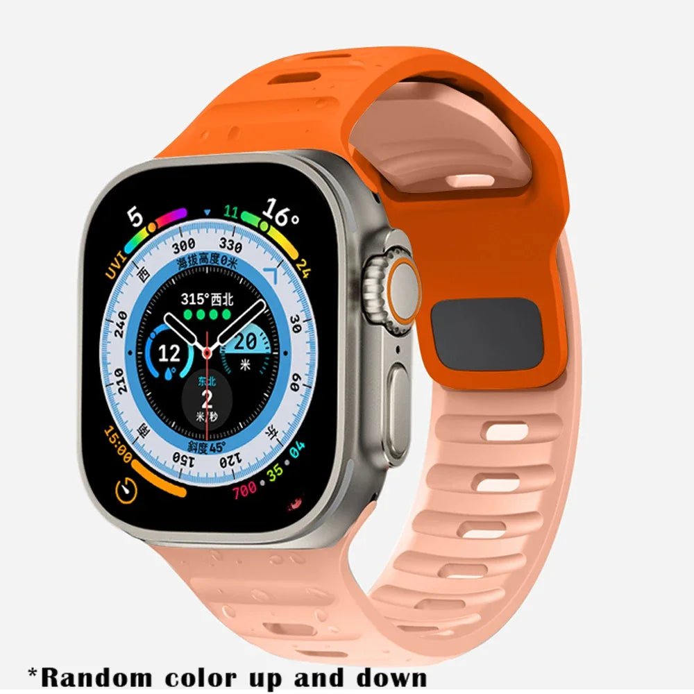Luminous Silicone Band for Apple Watch - Compatible with iWatch Ultra/8/7/3/5/6/SE/4, Available in Various Sizes Orange Pink / 42mm 44mm 45mm 49mm / CHINA