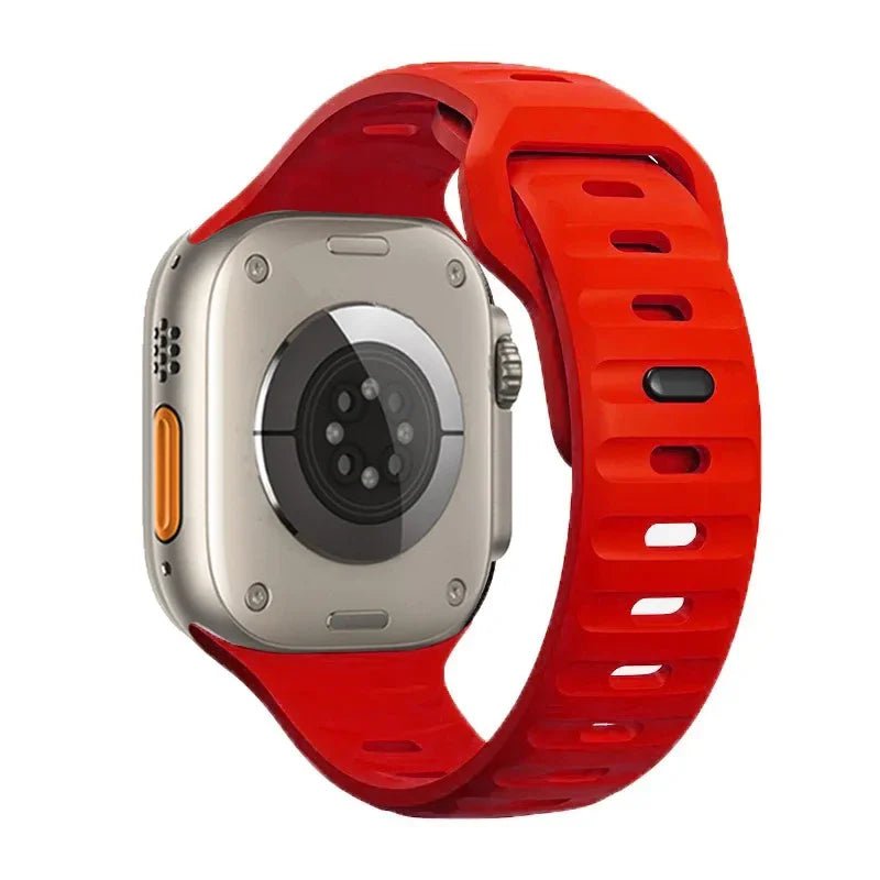 Luminous Silicone Band for Apple Watch - Compatible with iWatch Ultra/8/7/3/5/6/SE/4, Available in Various Sizes Red / 42mm 44mm 45mm 49mm / CHINA
