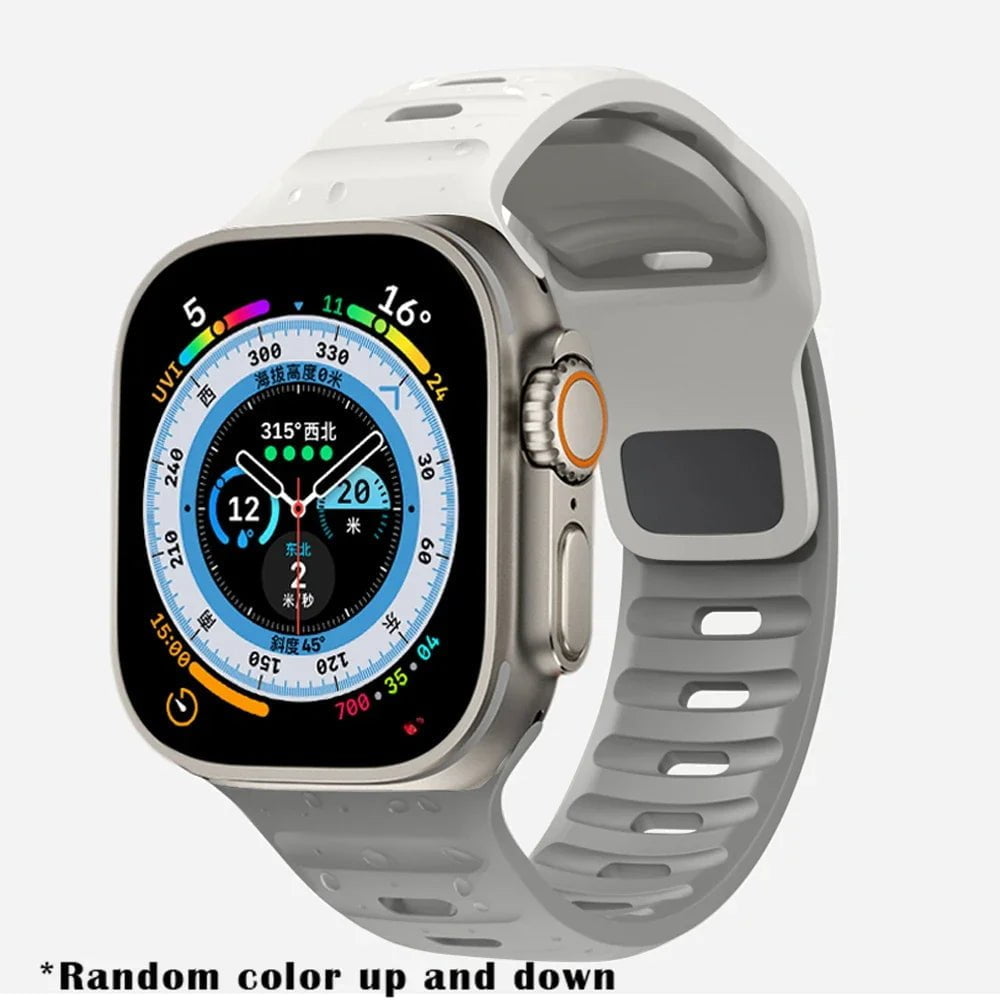 Luminous Silicone Band for Apple Watch - Compatible with iWatch Ultra/8/7/3/5/6/SE/4, Available in Various Sizes White Gray / 42mm 44mm 45mm 49mm