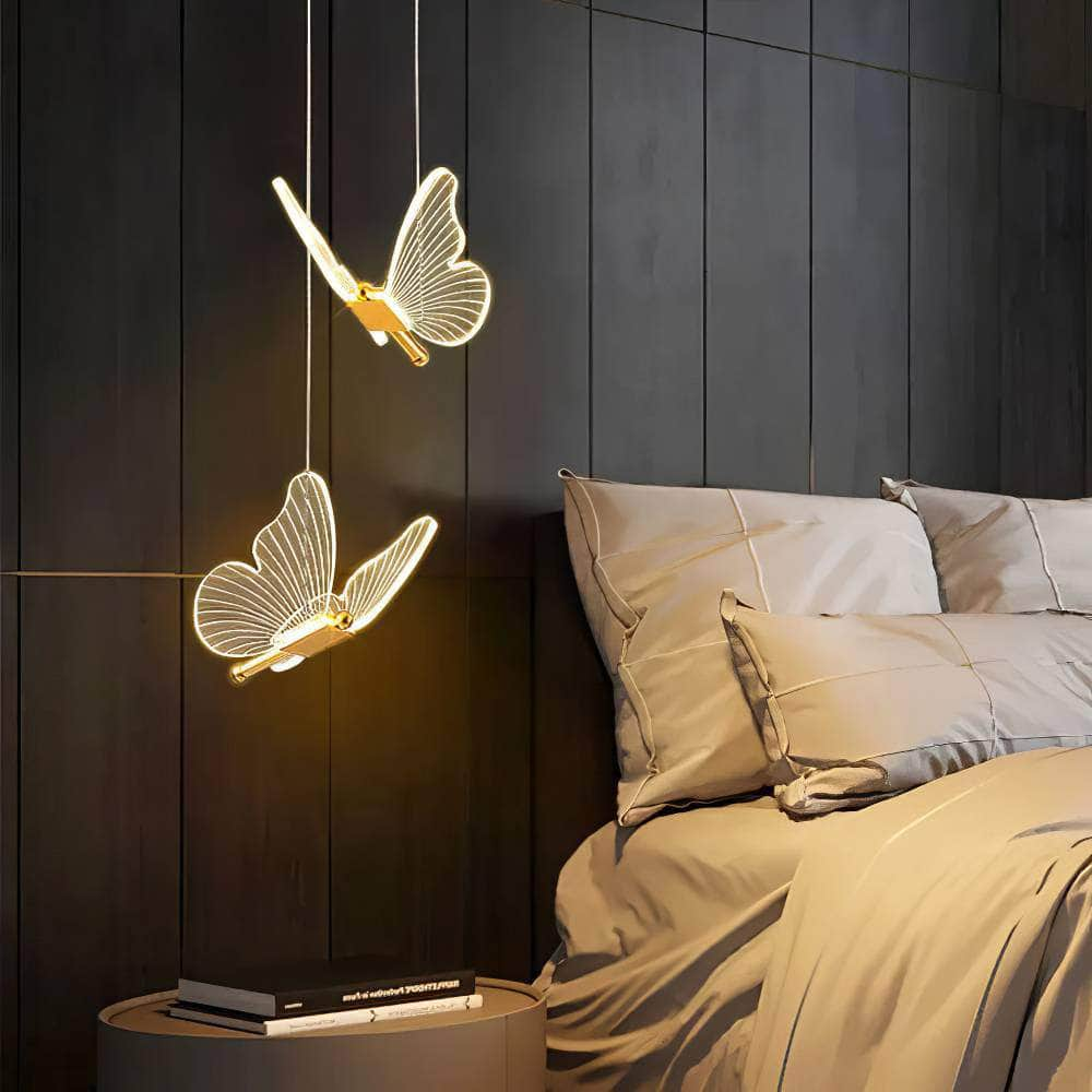 Lustre LED Butterfly Pendant Light: Ceiling, Kitchen, Bedside, Living Room Decor - Nordic Pendant Lamp Fixture