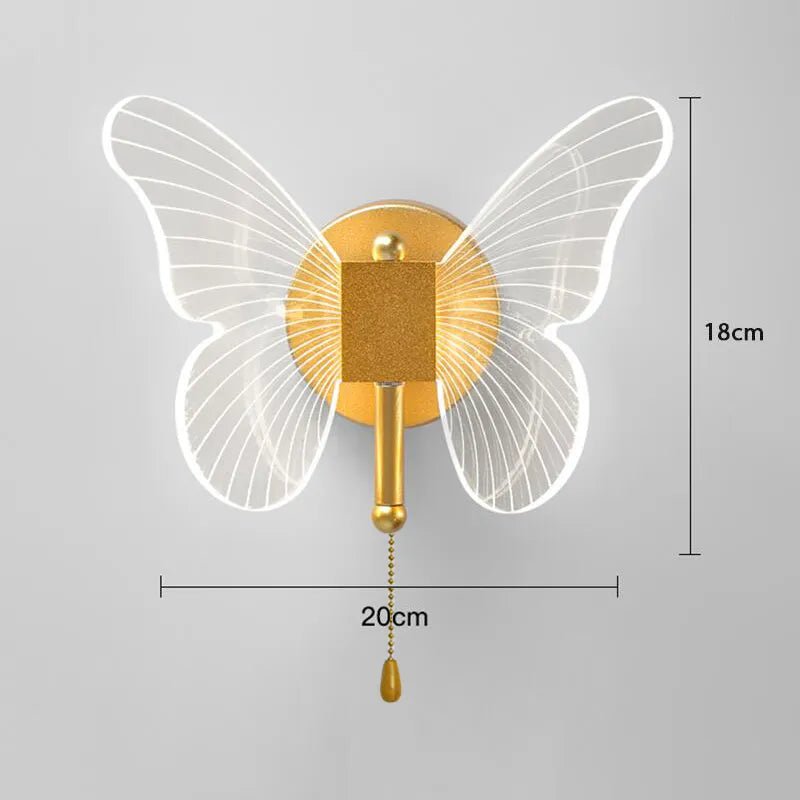 Lustre LED Butterfly Pendant Light: Ceiling, Kitchen, Bedside, Living Room Decor - Nordic Pendant Lamp Fixture A With Switch / 3 Light Color