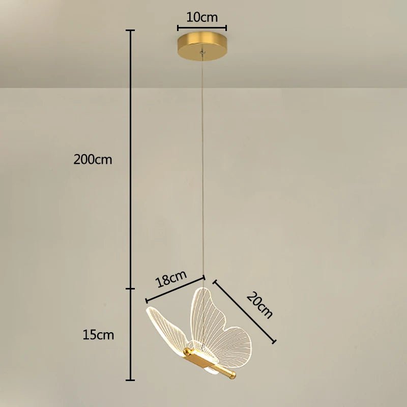Lustre LED Butterfly Pendant Light: Ceiling, Kitchen, Bedside, Living Room Decor - Nordic Pendant Lamp Fixture B Style 1 Head / 3 Light Color