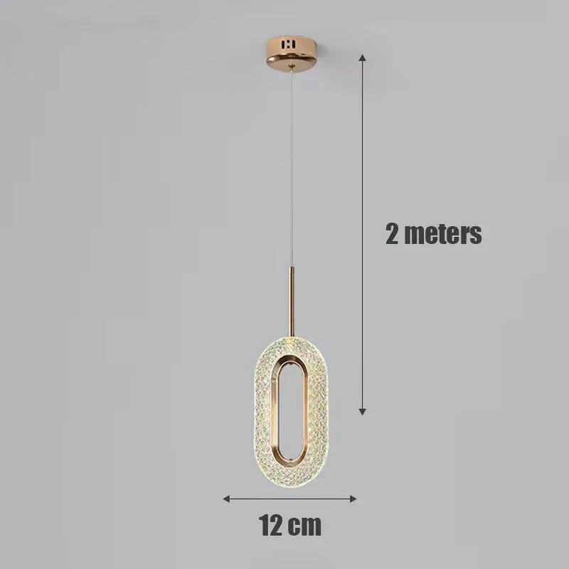 Lustre LED Pendant Lights: Hanging Lamps for Ceiling, Kitchen, Dining Table, Bedside, Living Room Decor 1 Head Gold / 3 Light Colors