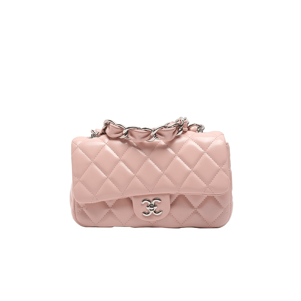 Luxe Chain Accented Quilted Flap Shoulder Bag