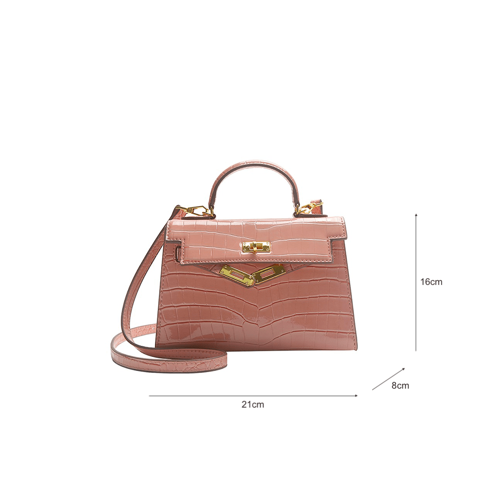 Luxe Croc Embellished Mini Satchel Handbag