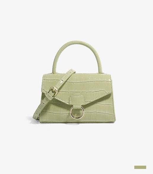 Luxe Crocodile Leather Mini Bag Green