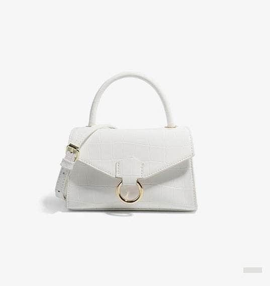 Luxe Crocodile Leather Mini Bag White