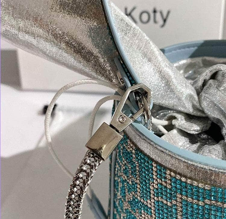 Luxe Diamante Crystal Embellished Bucket Purse