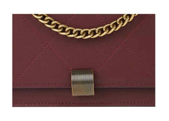 Luxe Metal Buckle Quilted Embossed Shoulder Bag