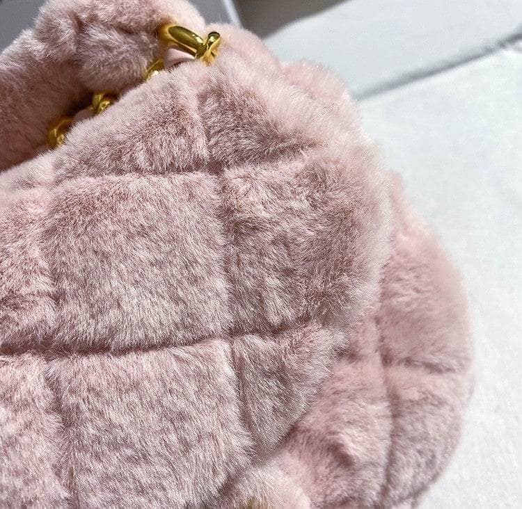 Luxe Quilted Fluffy Fur Crossbody Bag