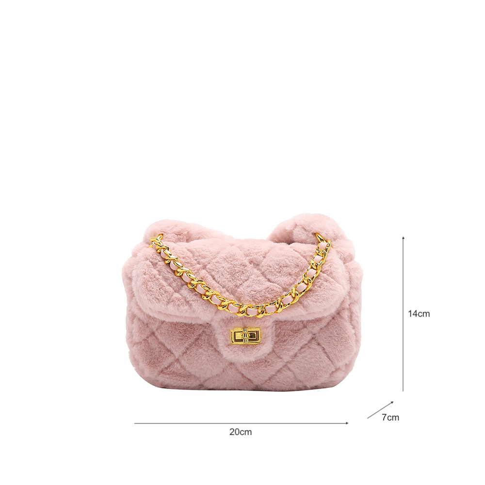 Luxe Quilted Fluffy Fur Crossbody Bag