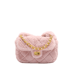 Luxe Quilted Fluffy Fur Crossbody Bag