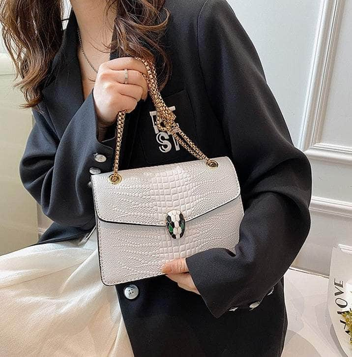 Luxurious Crocodile Skin Shoulder Bag