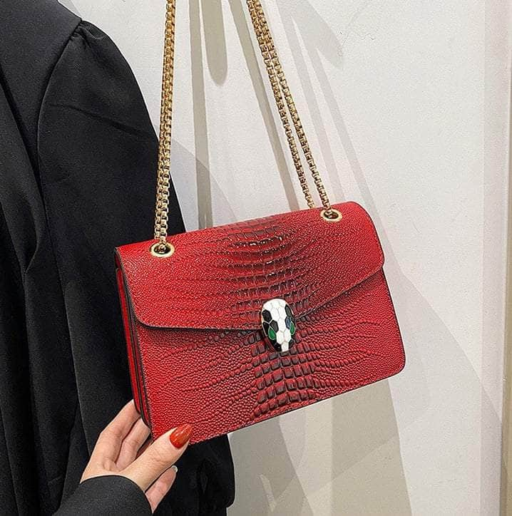 Luxurious Crocodile Skin Shoulder Bag