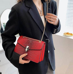 Luxurious Crocodile Skin Shoulder Bag