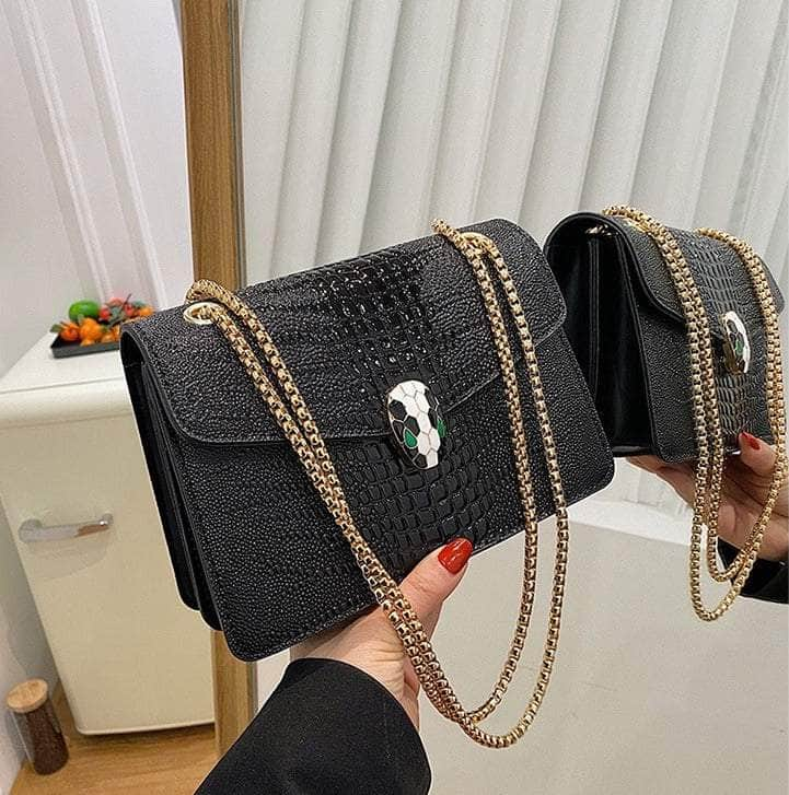 Luxurious Crocodile Skin Shoulder Bag