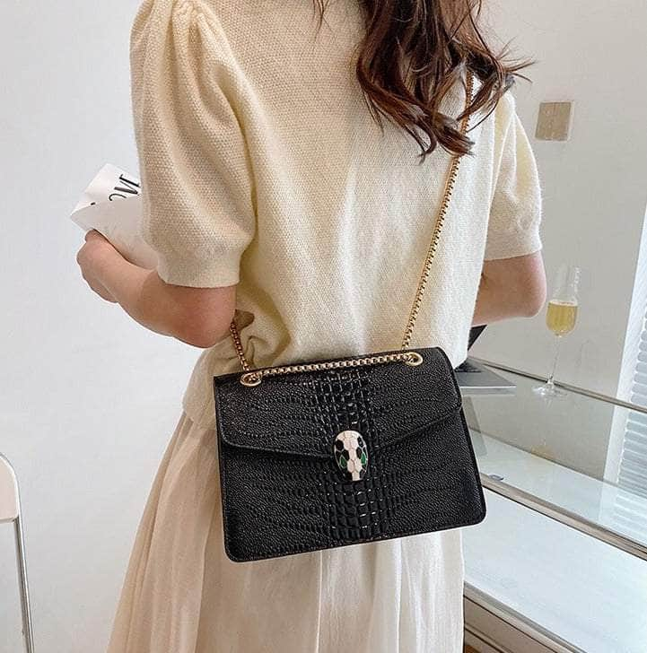 Luxurious Crocodile Skin Shoulder Bag