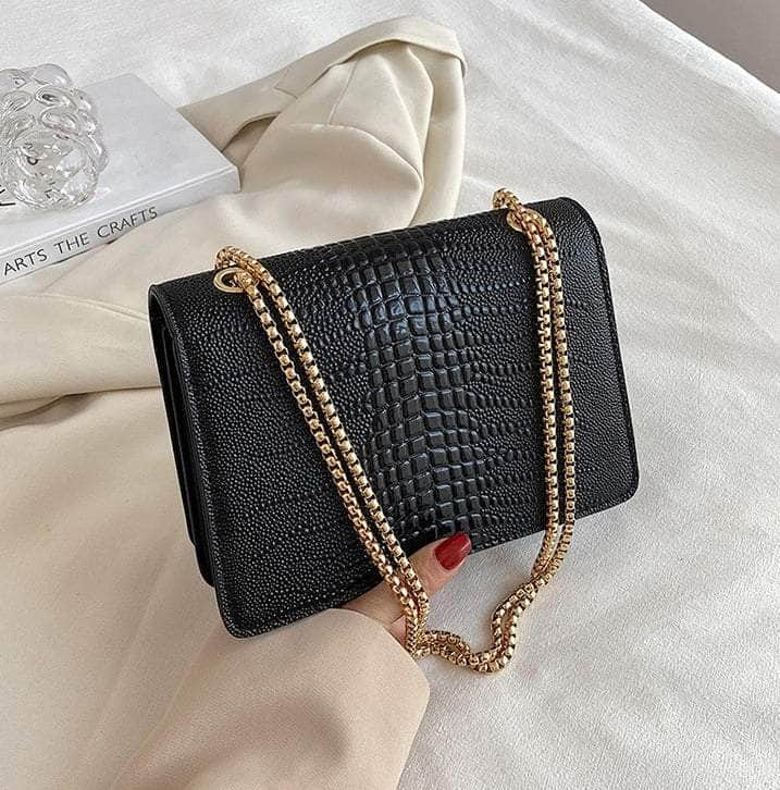 Luxurious Crocodile Skin Shoulder Bag