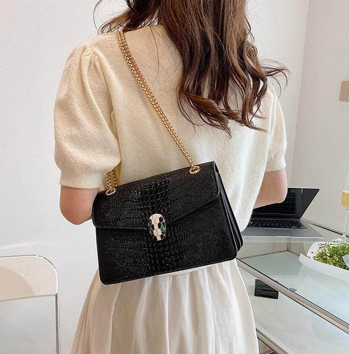 Luxurious Crocodile Skin Shoulder Bag